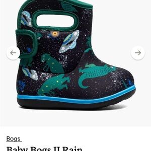 Bogs Kids' Dino Space Rain Boots - Black and Teal